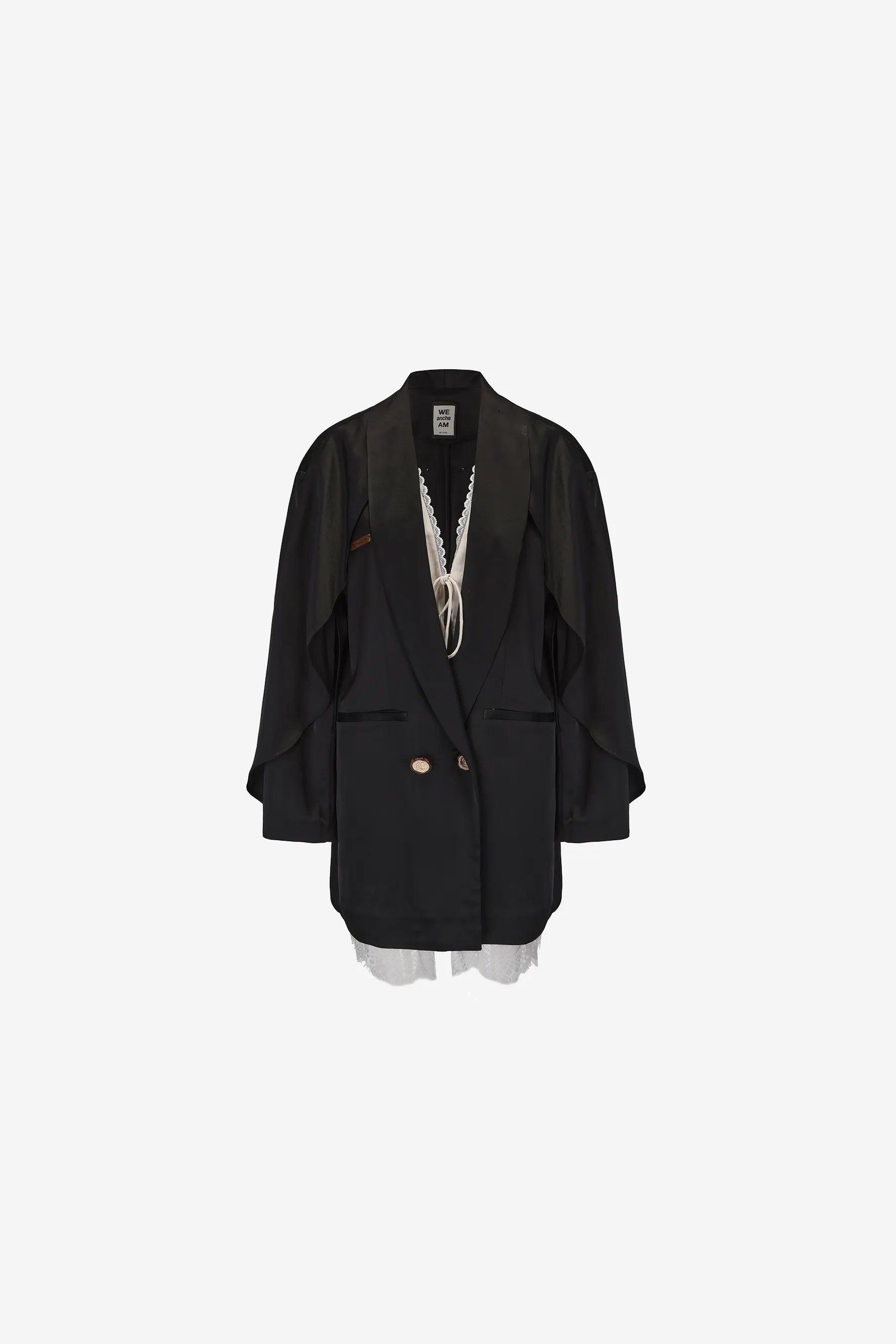 Acetate blazer with false two-piece sleeve and classic lapel – WEANCHEAM