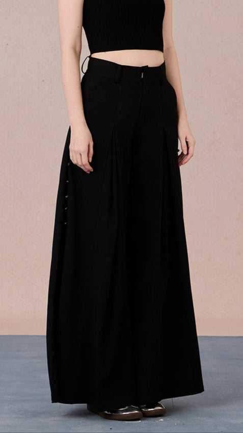 Lace Patchwork Draped Pants