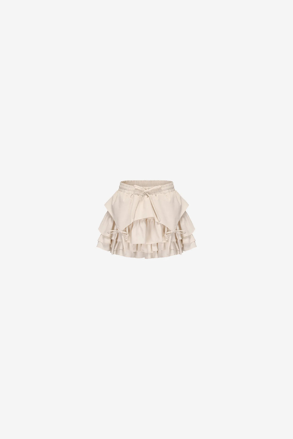 Layered bow tie midi skirt in linen cupro blend – WEANCHEAM
