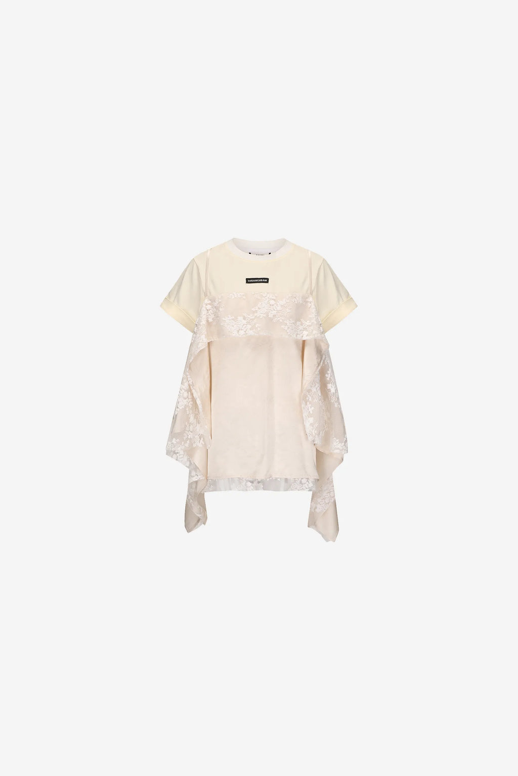  Layered lace false two-piece blouse with halter overlay – WEANCHEAM