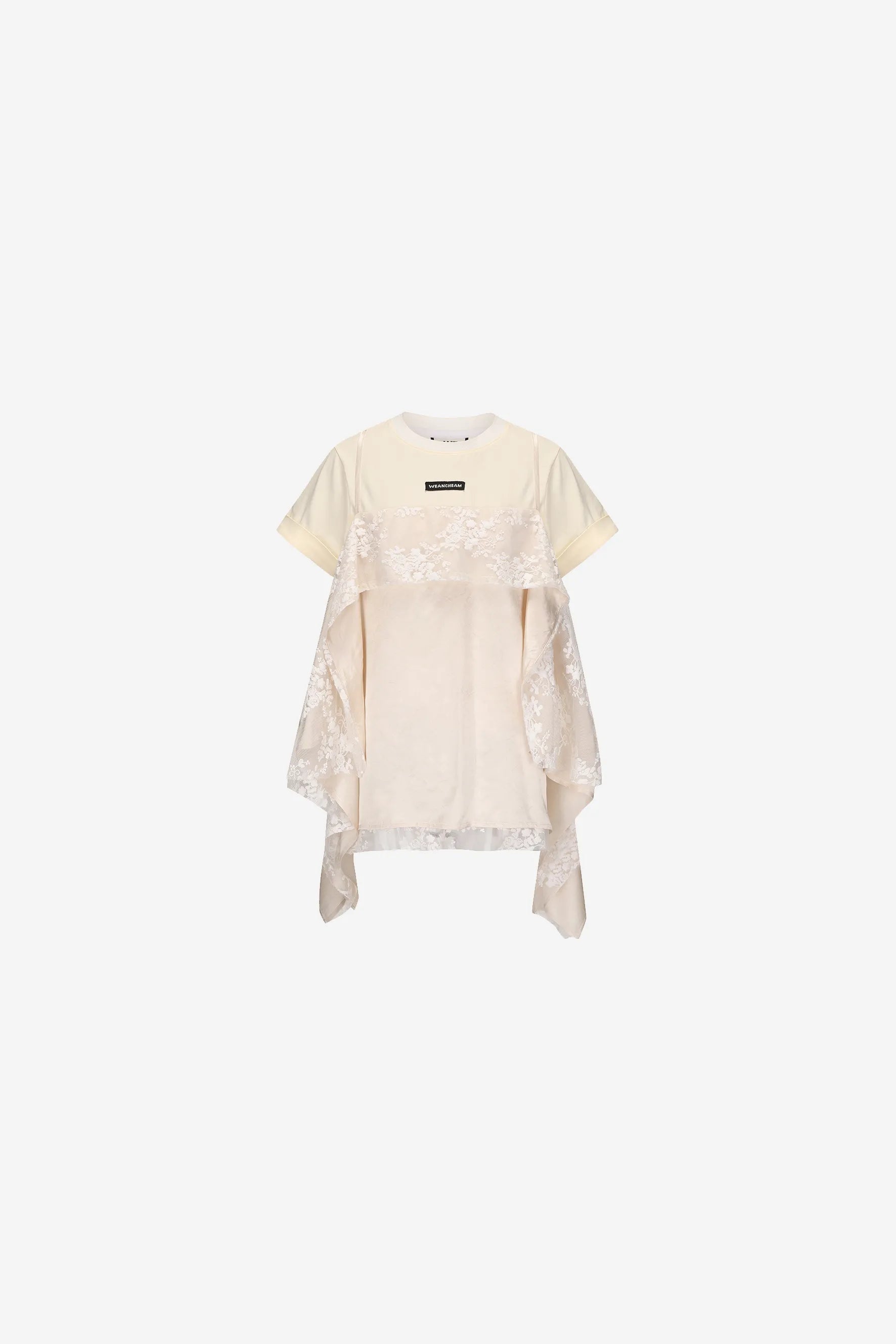  Layered lace false two-piece blouse with halter overlay – WEANCHEAM