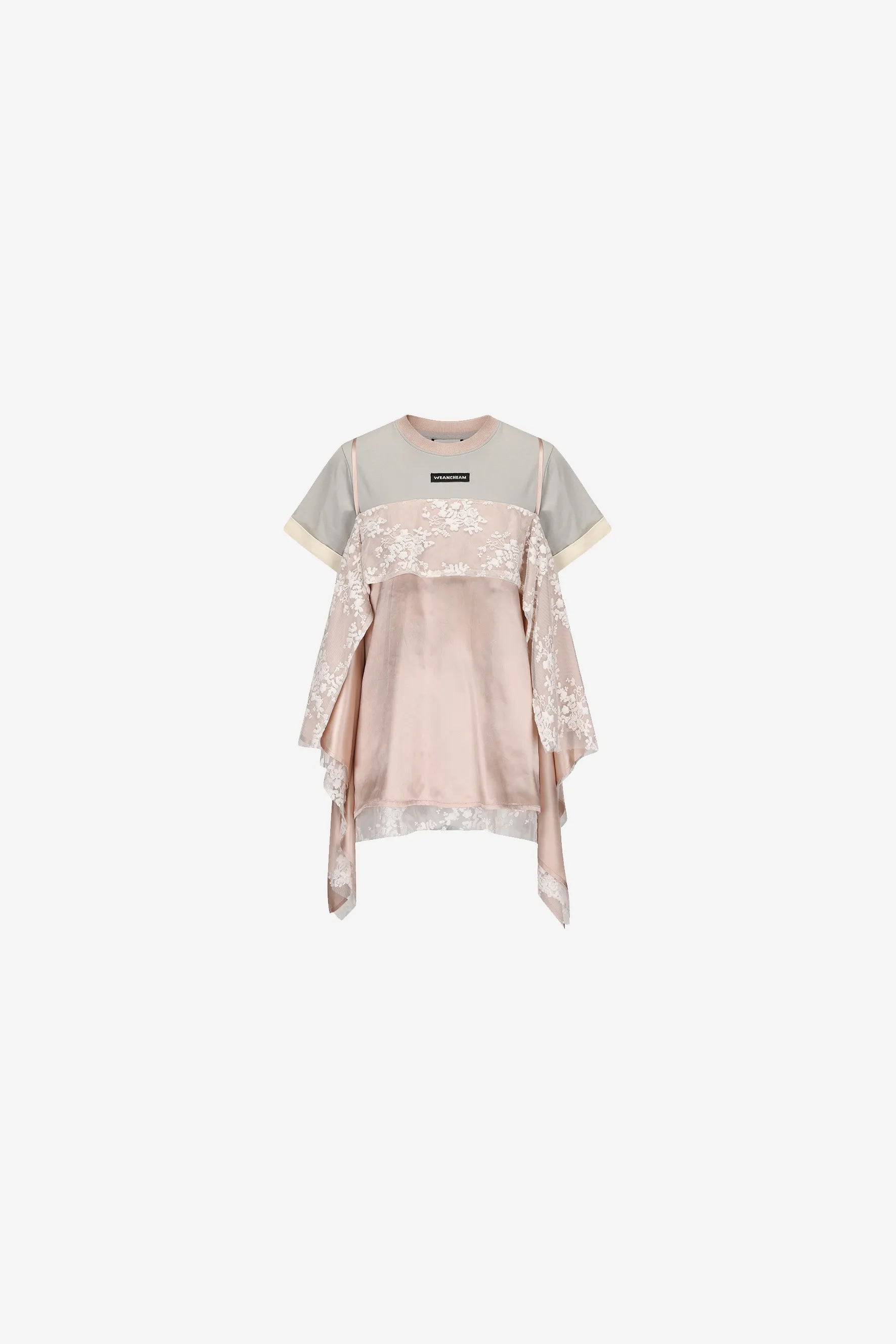  Layered lace false two-piece blouse with halter overlay – WEANCHEAM
