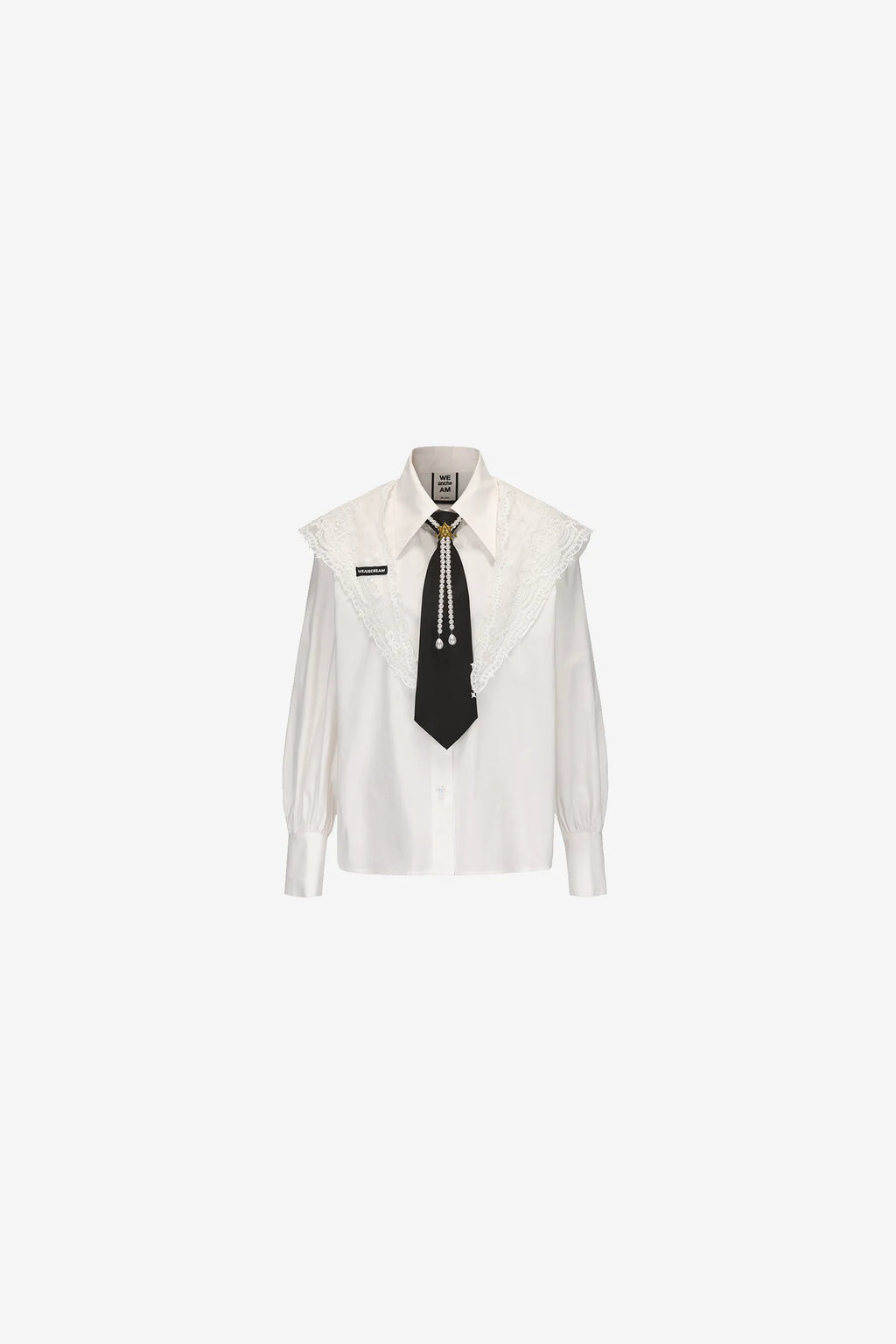 Classic cotton shirt with detachable lace collar – WEANCHEAM