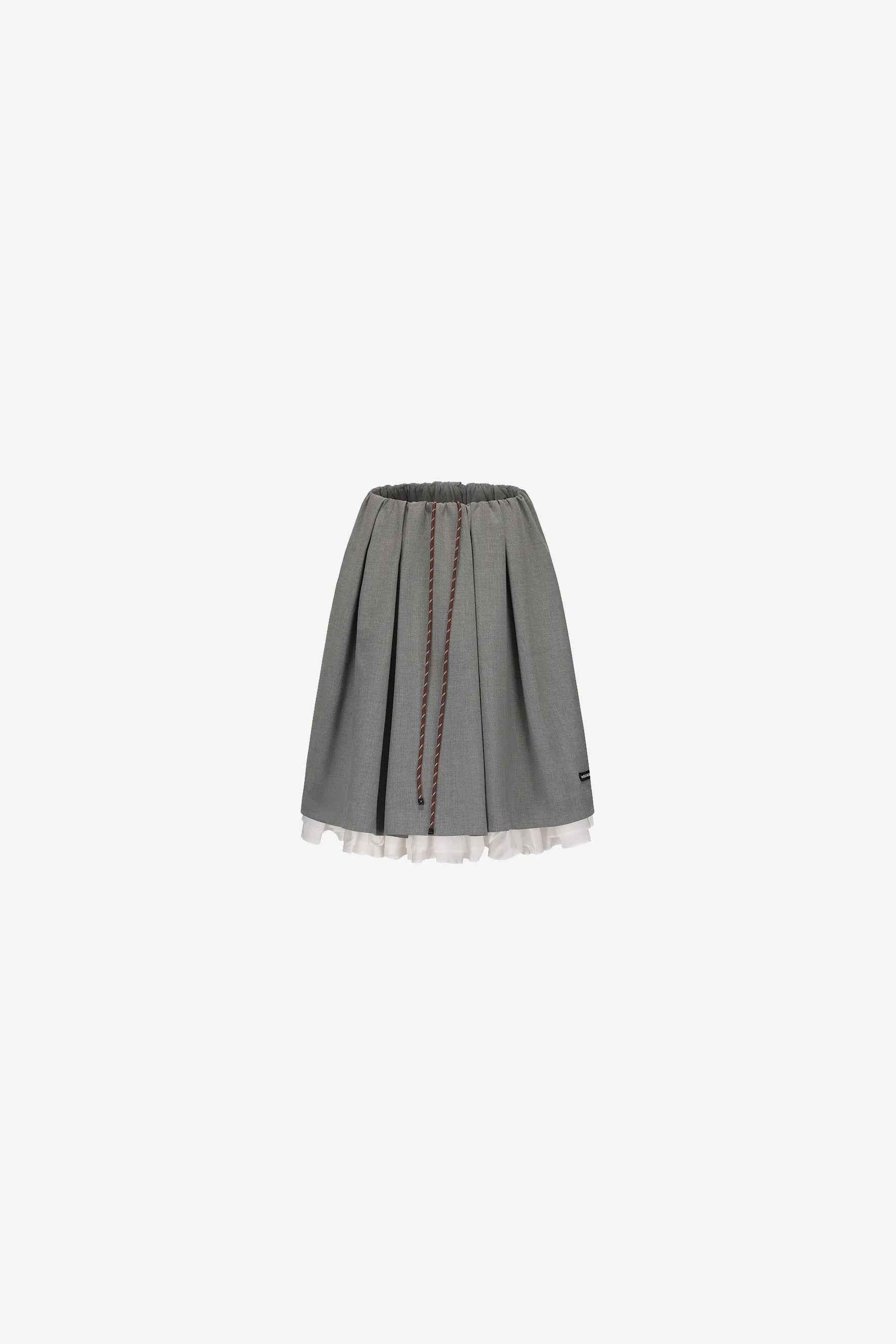 Layered pleated half skirt with fluffy volume and elastic waist – WEANCHEAM