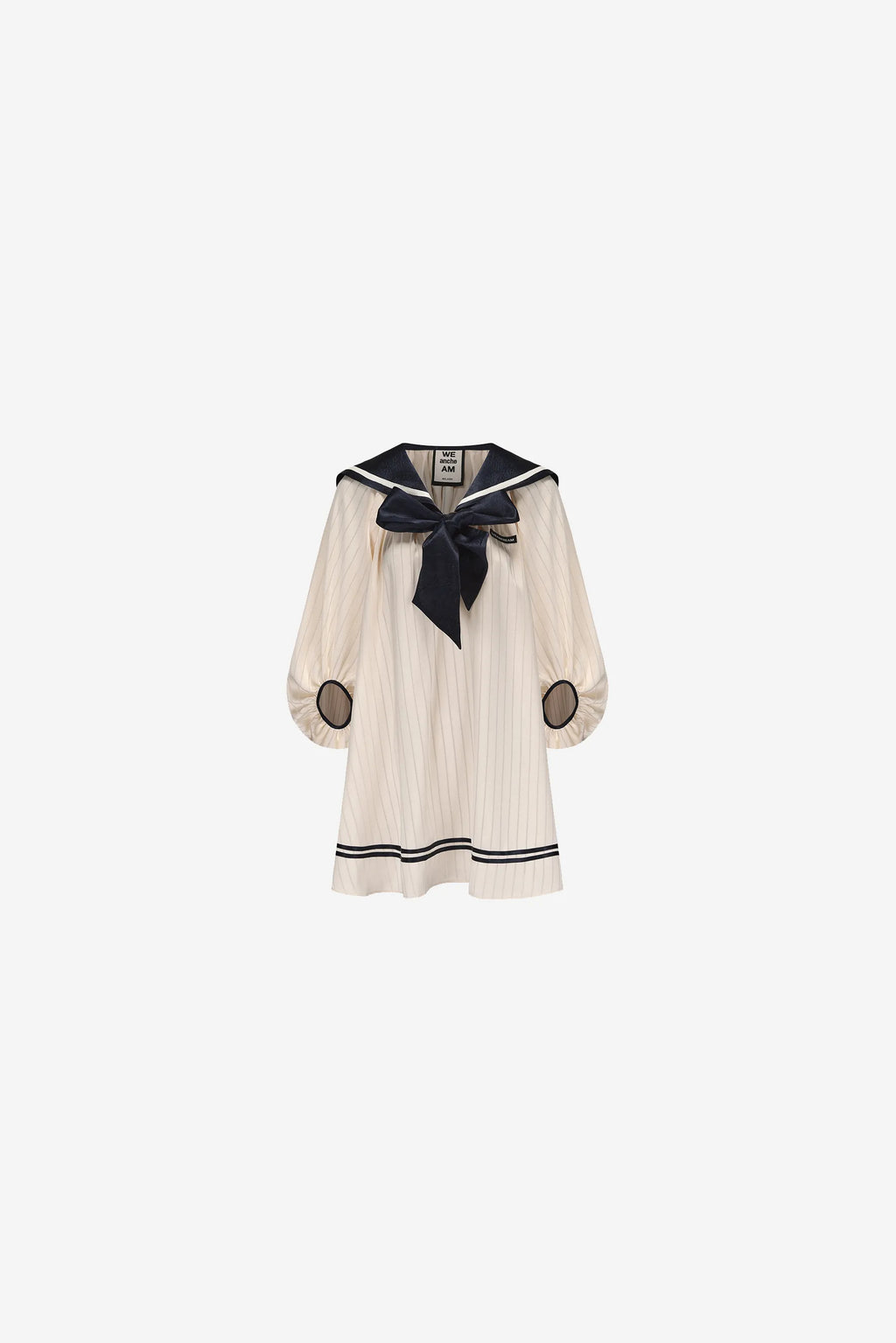 Oversized navy neckline dress with tie detail – WEANCHEAM