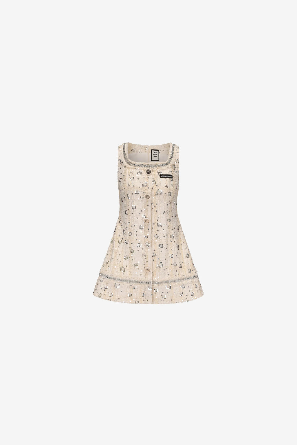  Beaded A-line cocktail dress with sequins and round neckline – WEANCHEAM 