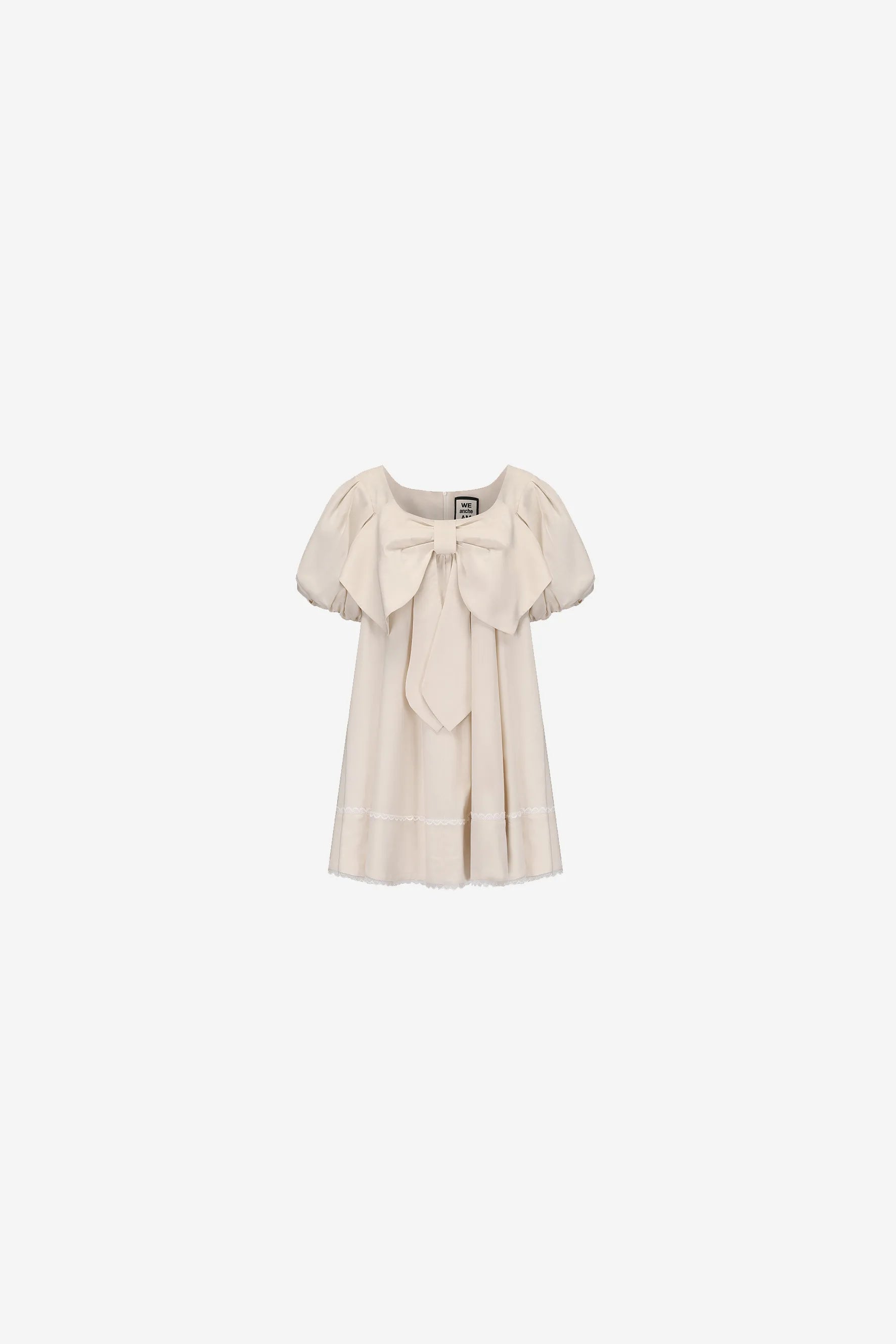 Vintage A-line dress with big bow and bubble sleeves – WEANCHEAM 