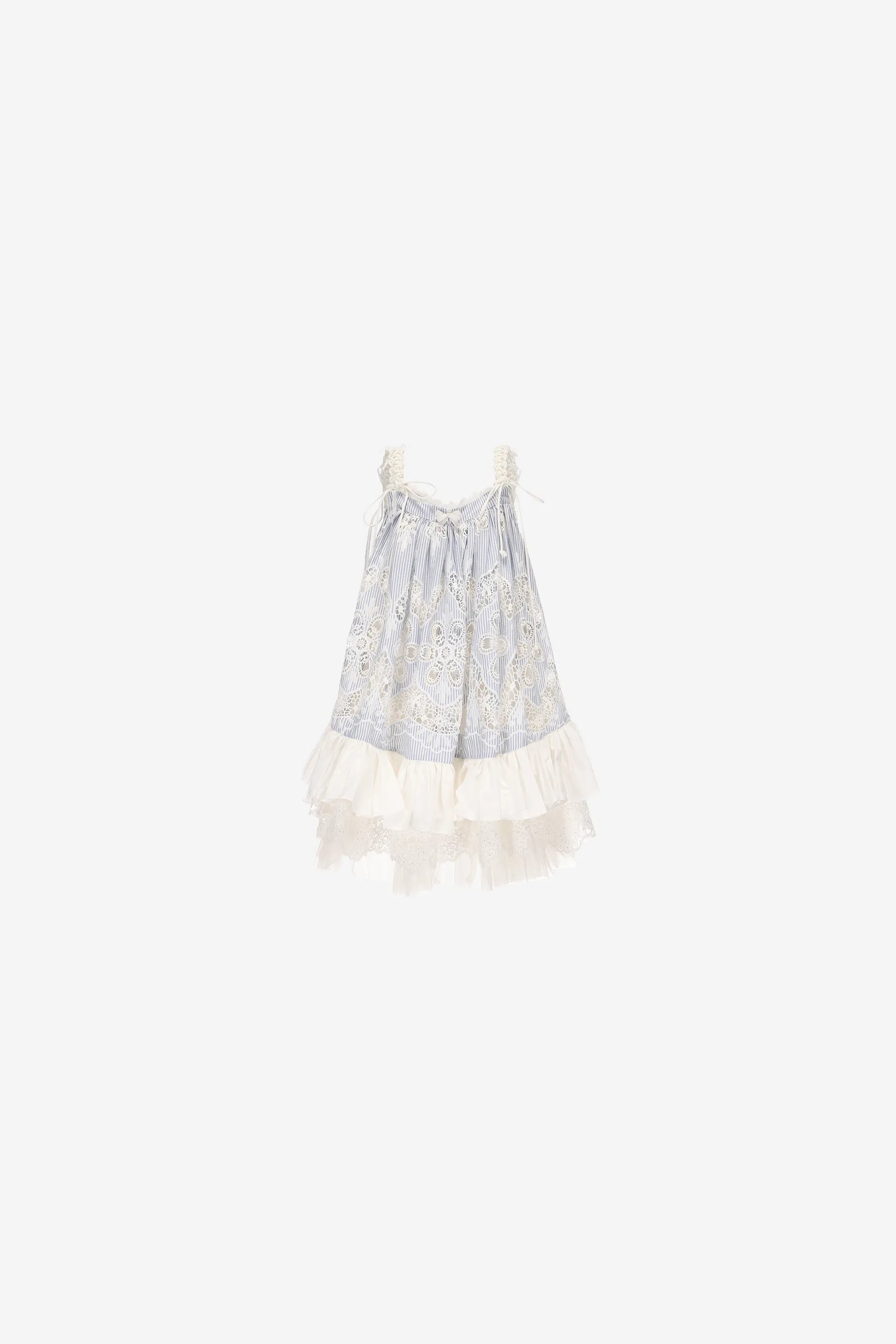 Multi-layered halter dress with lace cut-out and rope straps – WEANCHEAM