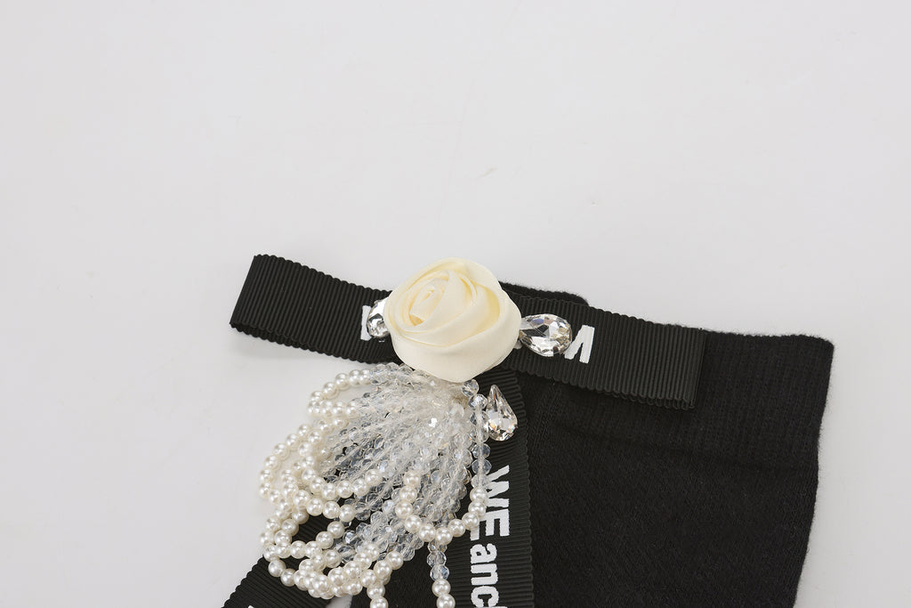小花スタッズロングソックス
