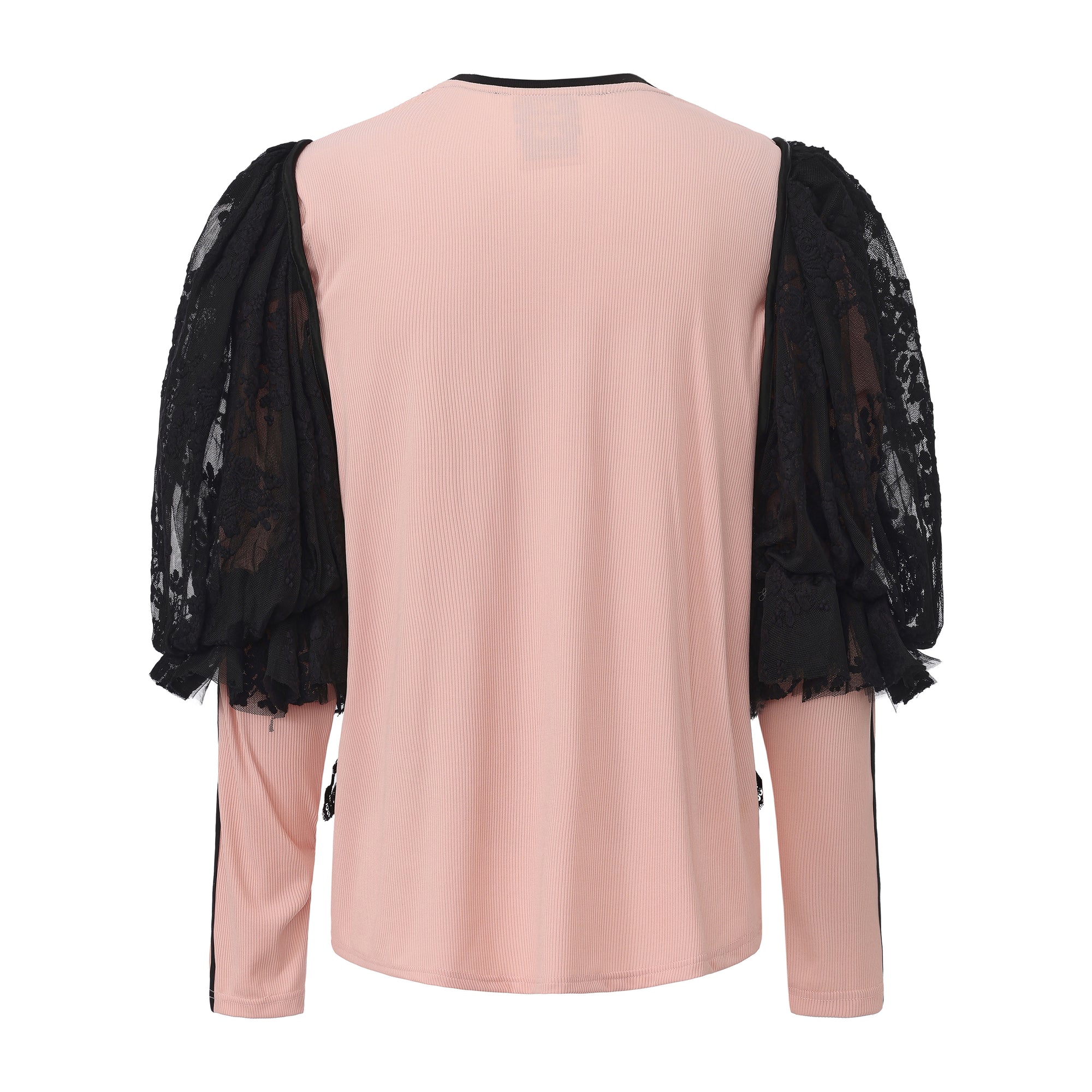 Faux two-piece vintage lace fitted top with bow detail and detachable sleeves – WEANCHEAM