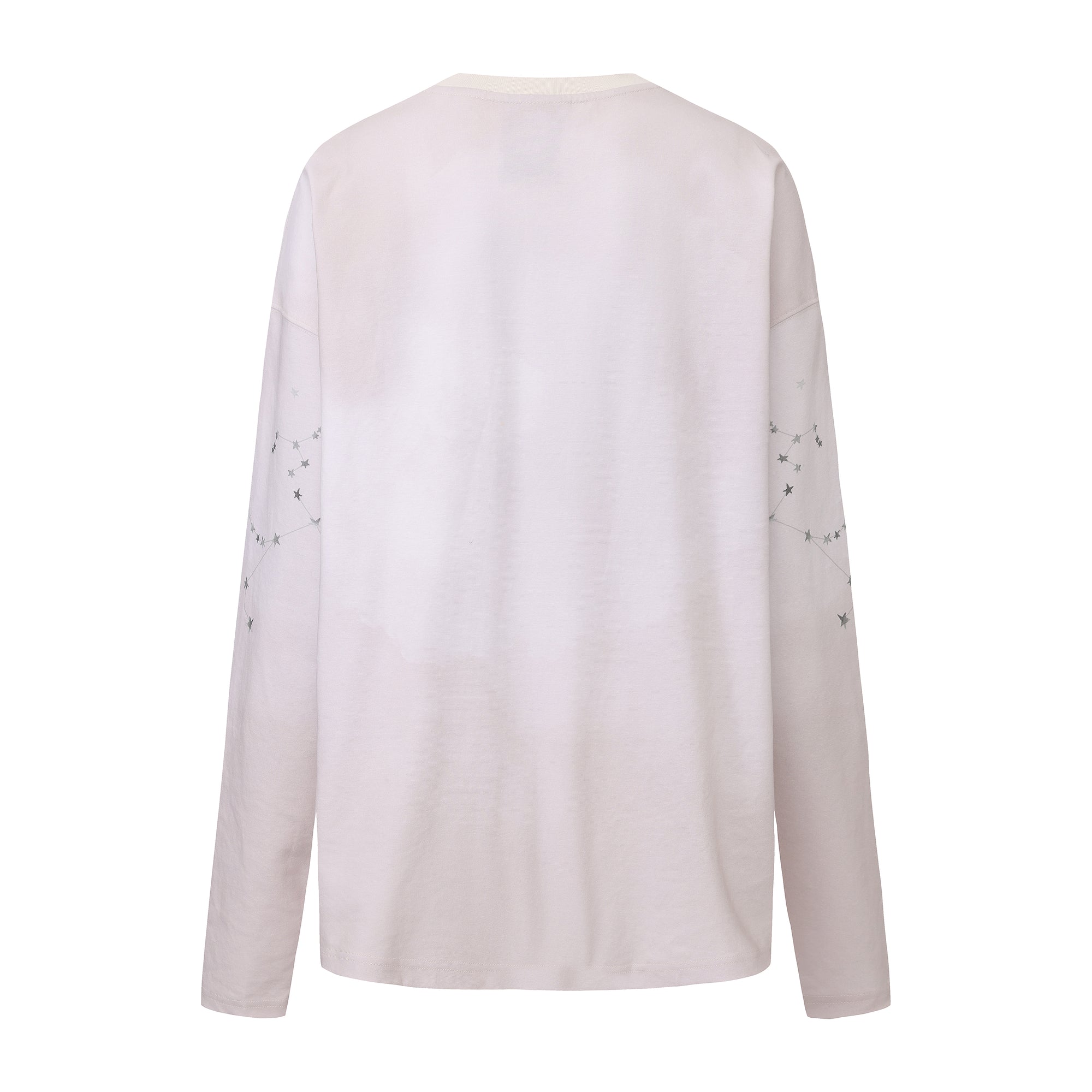 Printed rhinestone long-sleeve T-shirt with constellation motifs and crystal stars – WEANCHEAM