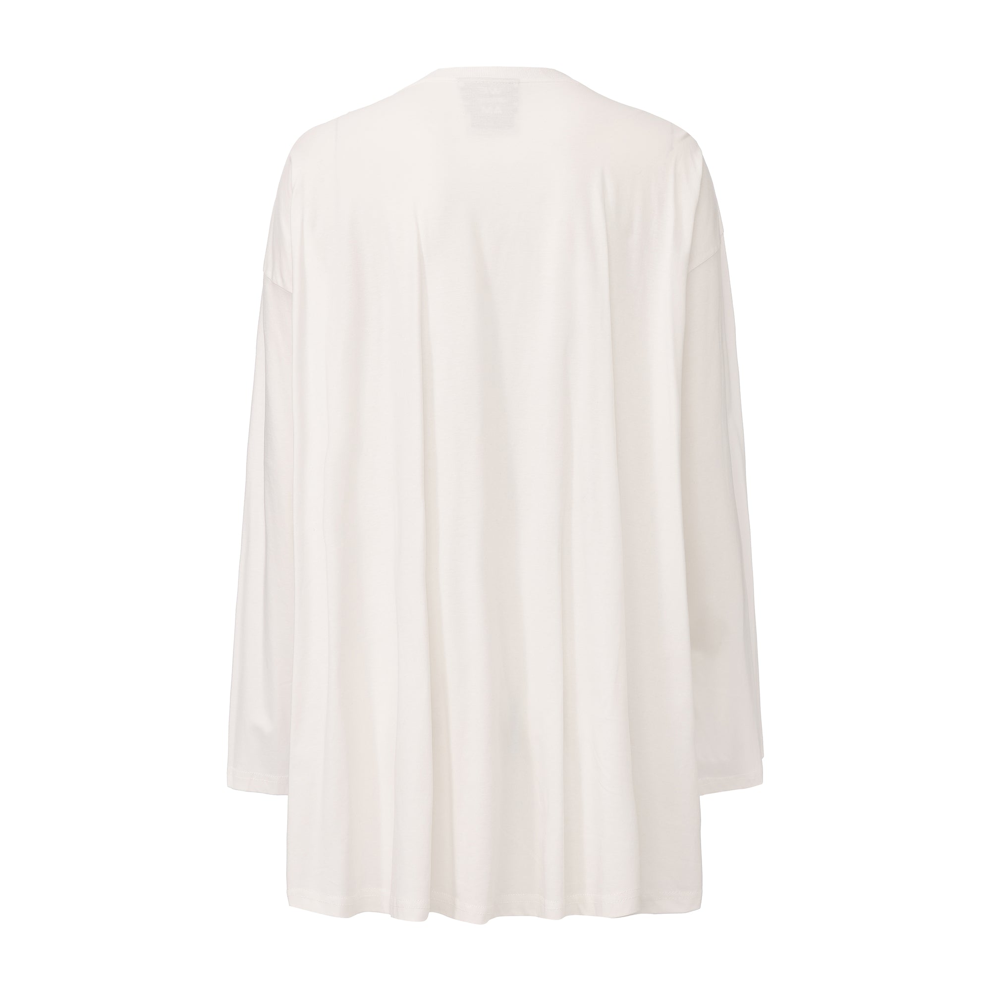 Faux two-piece bow long-sleeve T-shirt with satin overlay and lace hem – WEANCHEAM