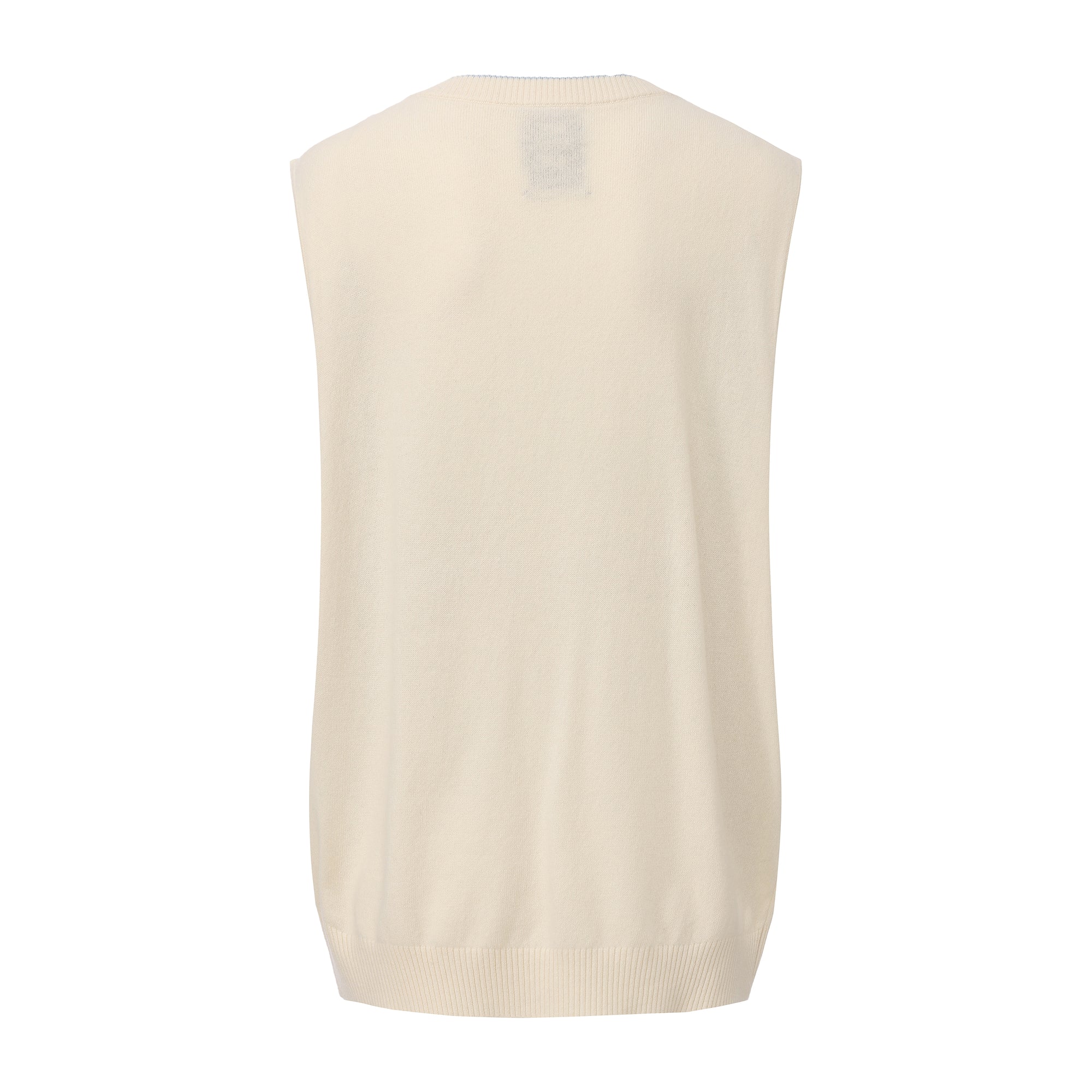 Knitted wool tank top with sculptural bow and crocheted edges – WEANCHEAM