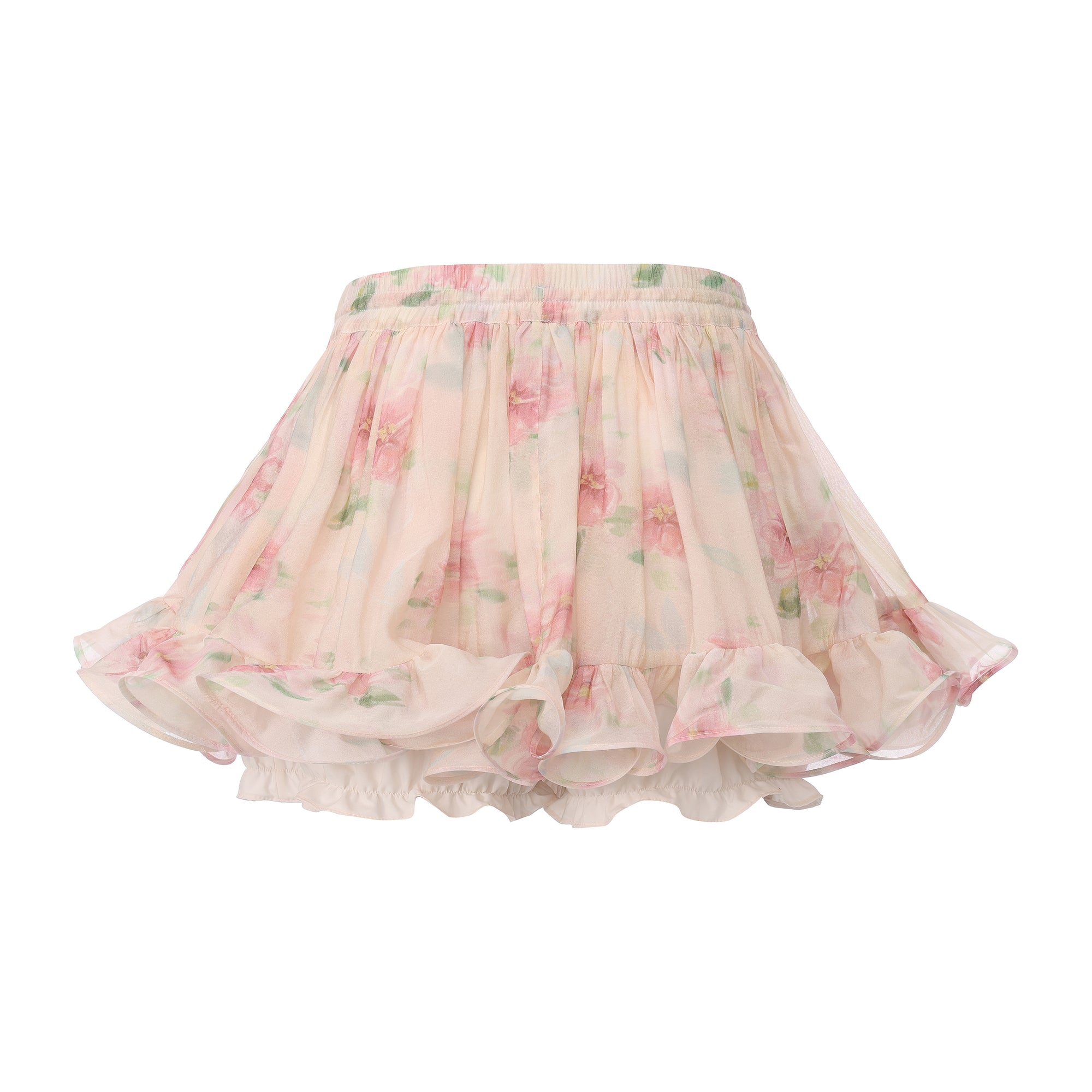 Lace hem short skirt with fishbone structure and beaded drawstring waist – WEANCHEAM