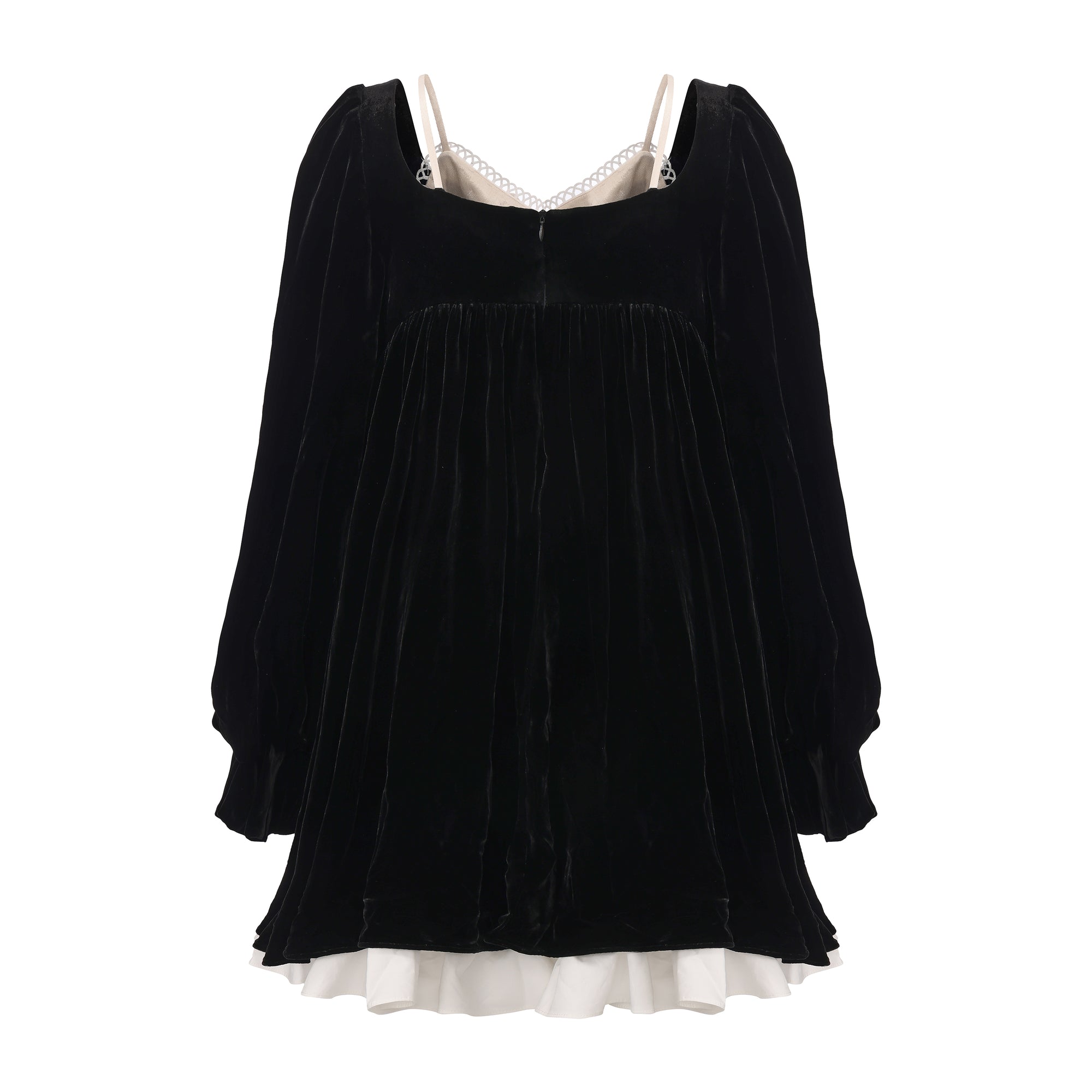 Large bow black-and-white two-piece layered dress – WEANCHEAM