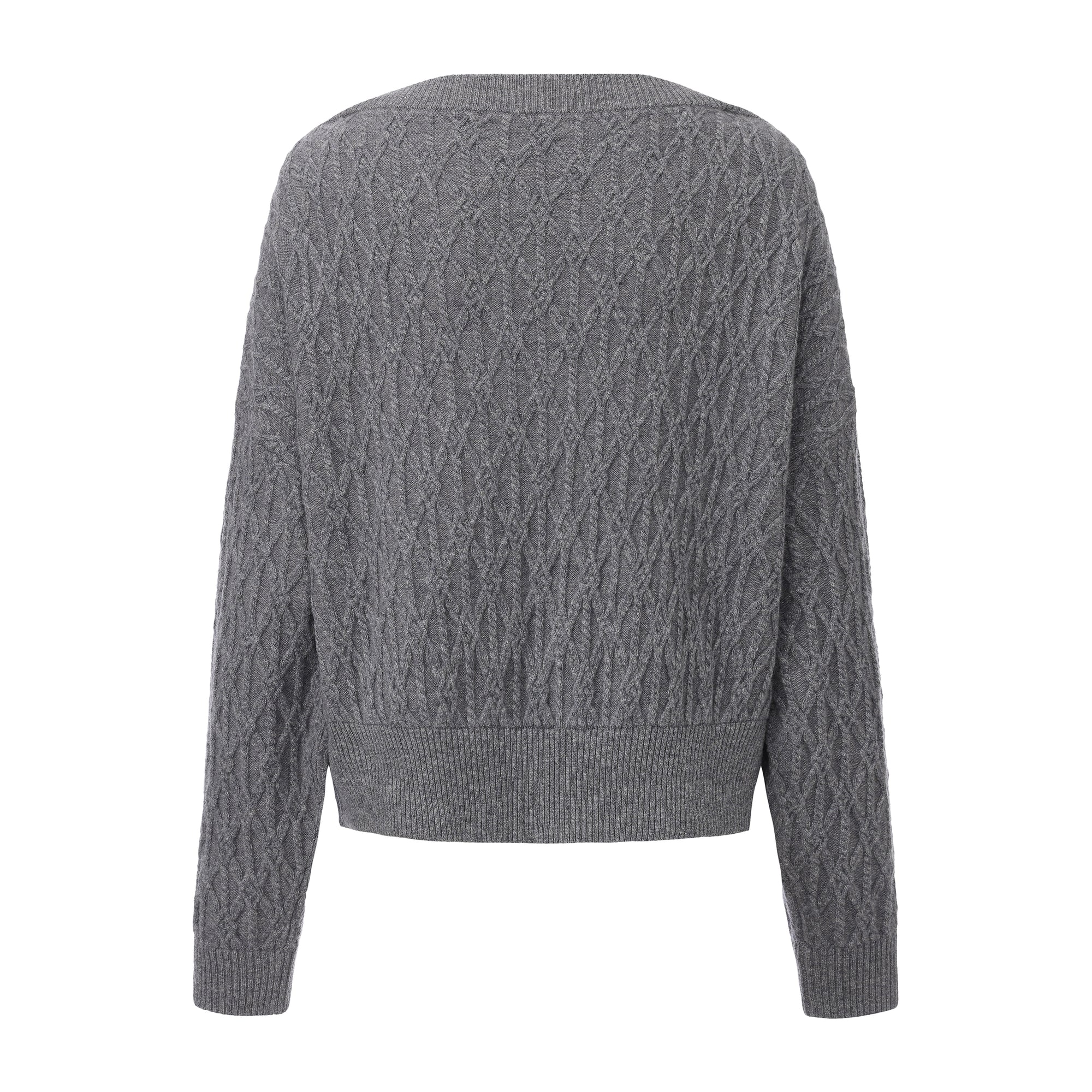 Beaded faux two-piece knit cardigan with lace-trimmed collar – WEANCHEAM