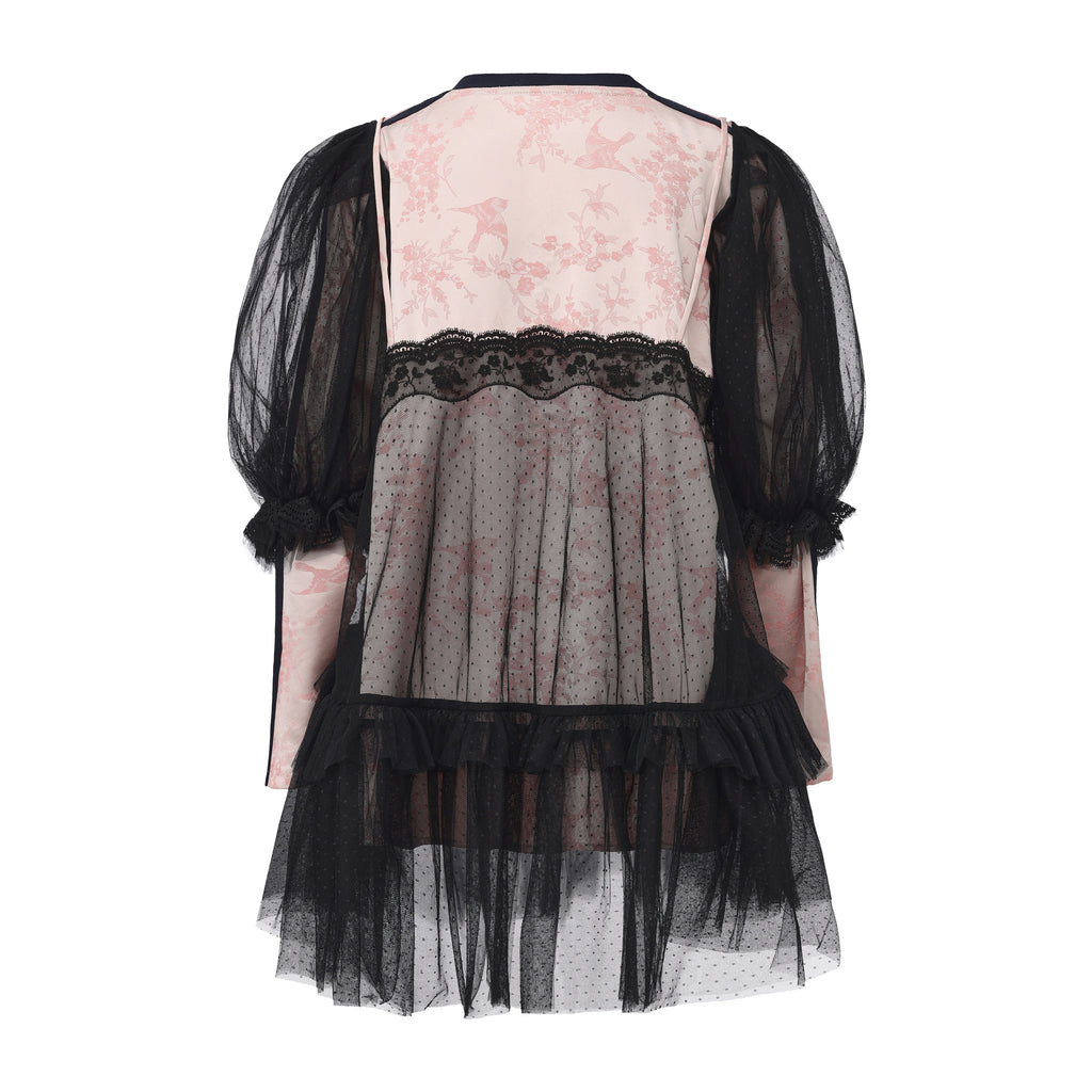 Mesh satin sports dress with detachable sleeves and lace accents – WEANCHEAM