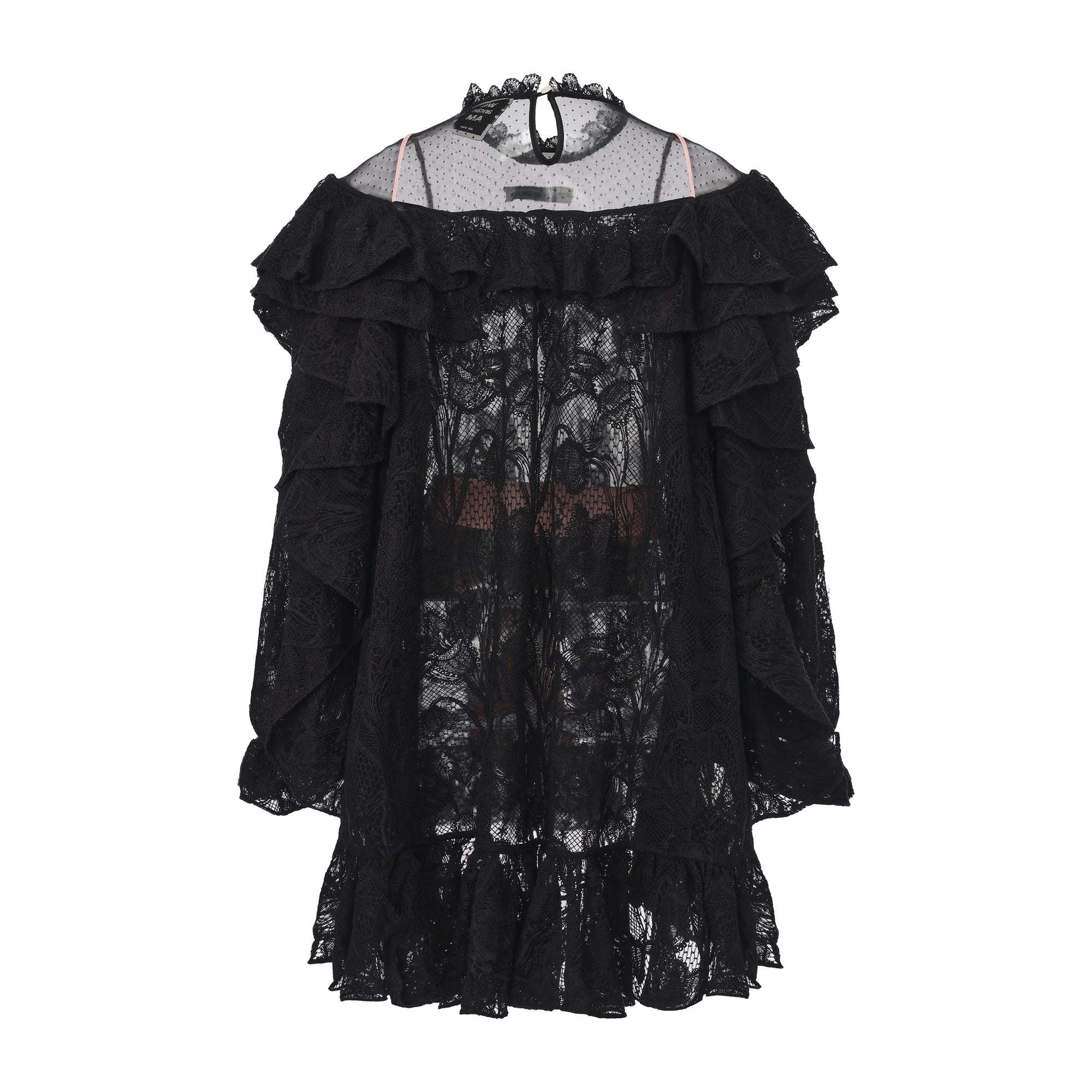 Lace bow tie dress with layered tulle and floral patterns – WEANCHEAM
