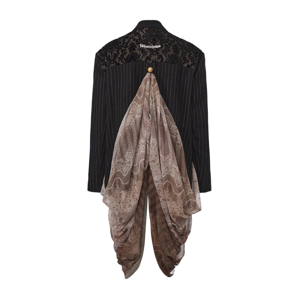 Back swing wave suit jacket with artistic hand-painted fabric – WEANCHEAM