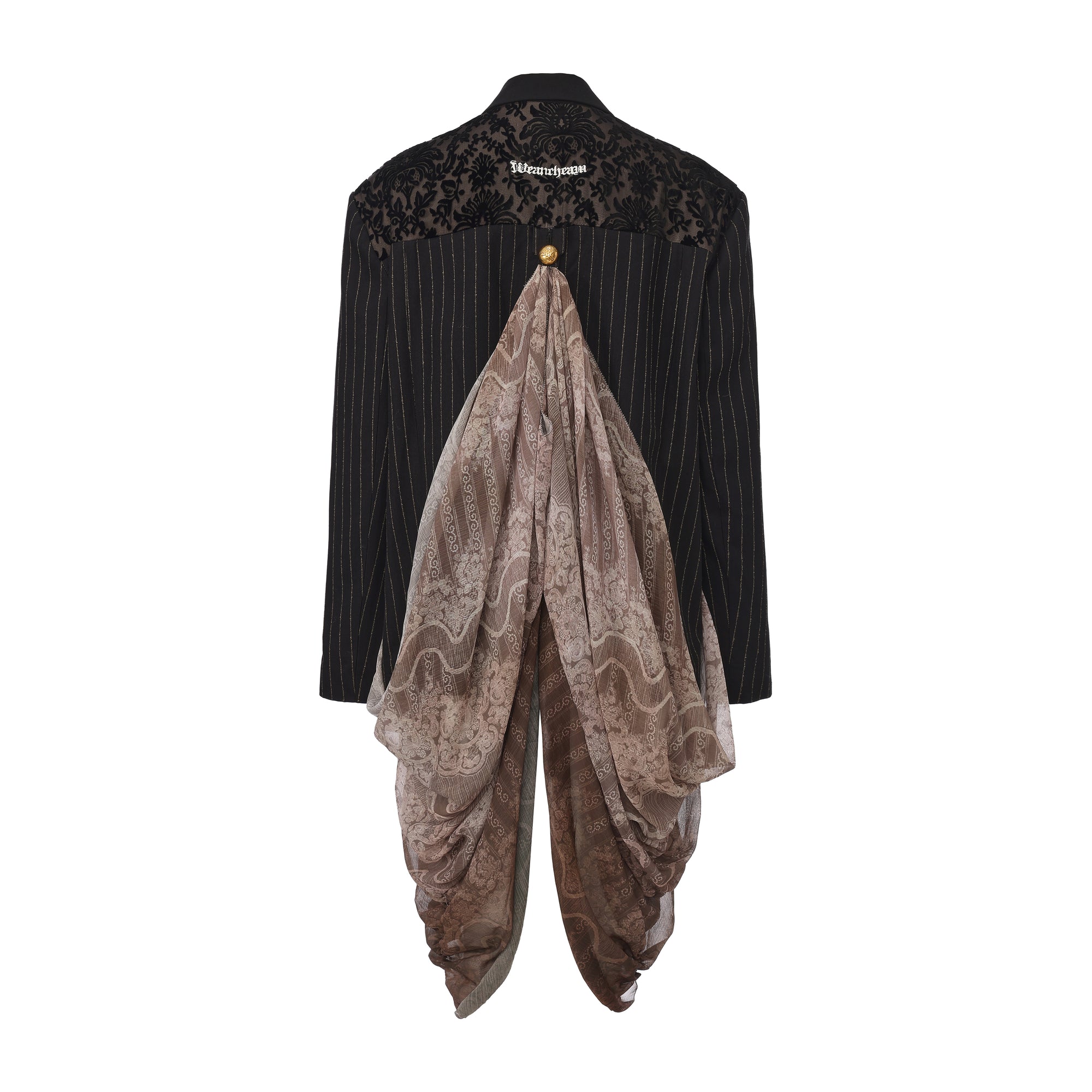Back swing wave suit jacket with artistic hand-painted fabric – WEANCHEAM