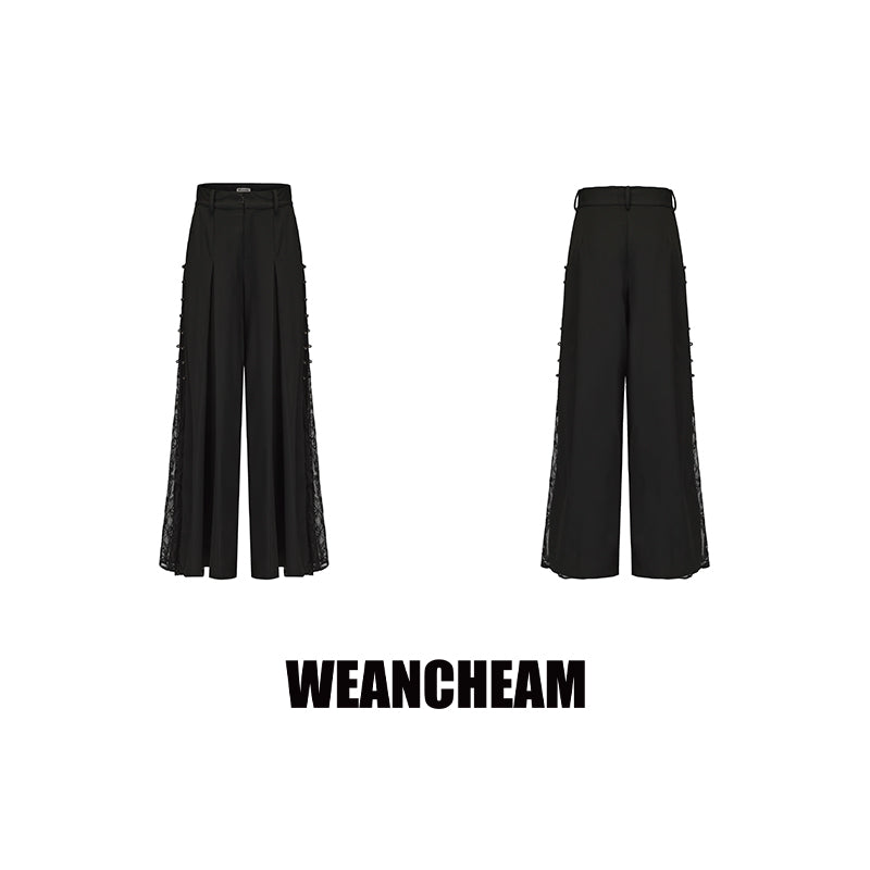 Lace Patchwork Draped Pants