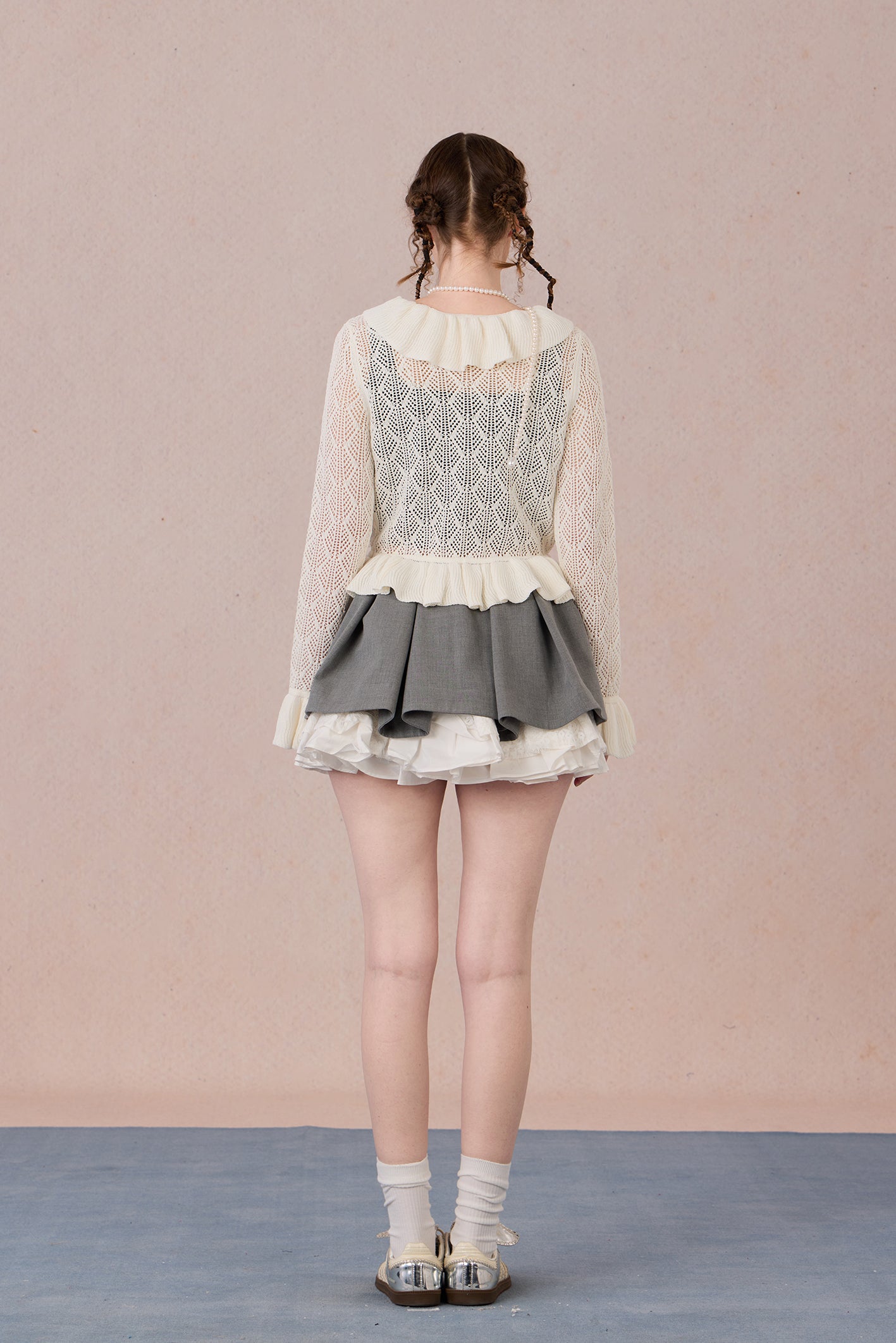 Lightweight breathable knit jacket with shimmer thread