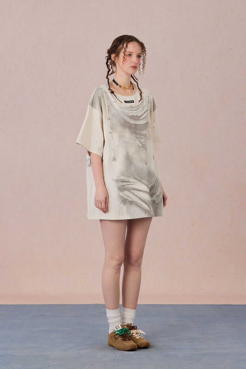 Breathable cotton and Solona fiber blend T-shirt fabric texture