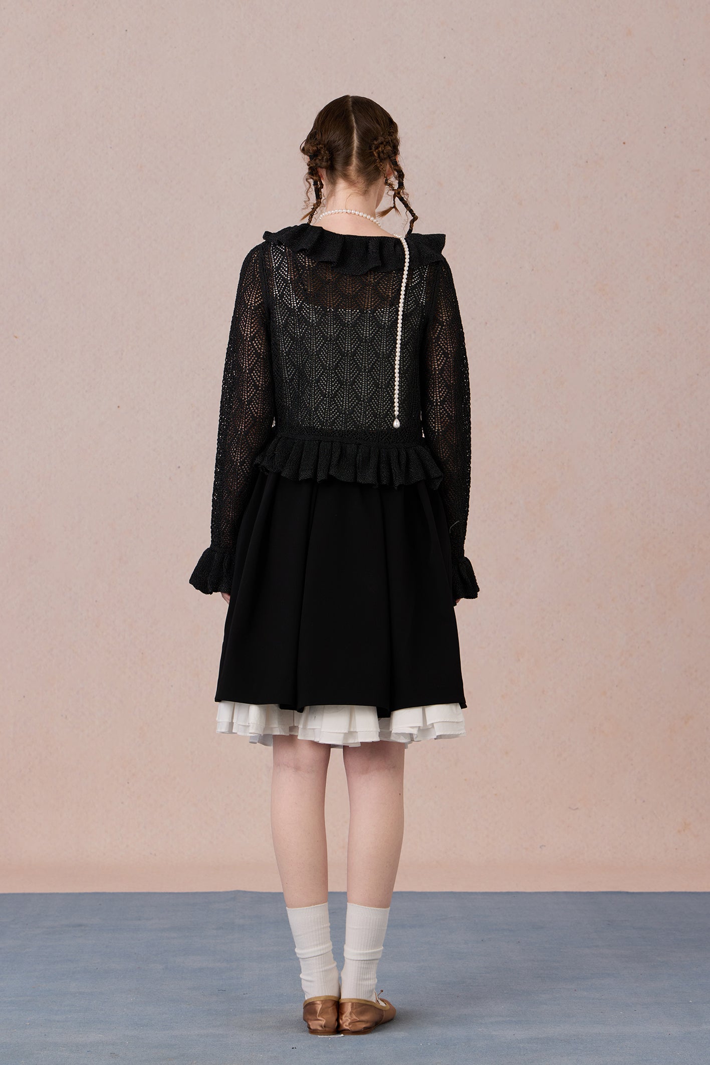 Lightweight breathable knit jacket with shimmer thread